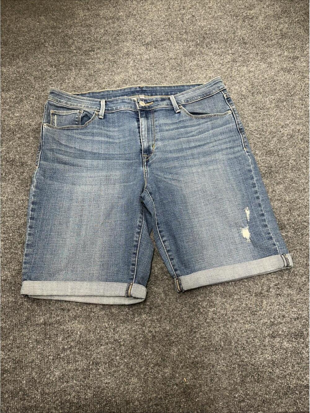 Denizen Levi's Denim Jean Mid Length Shorts Women’s Size 32 Hemmed Cut Off